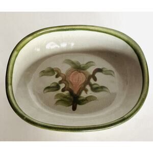 Louisville Stoneware Oval Pottery Harvest Bowl 1950-60 Heavy Country Cottage